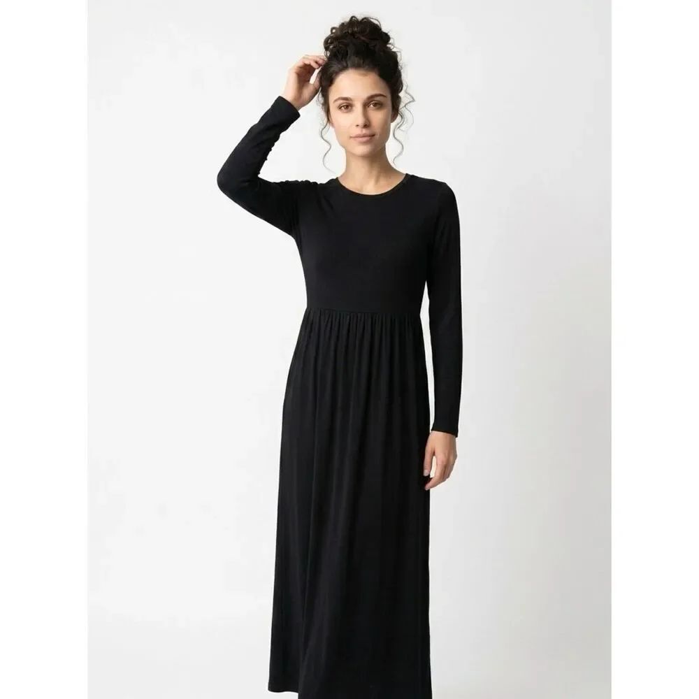 BELLAMIE | Long Sleeve Maxi Dress Black NEW Large